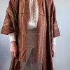 The silk brown full length kimono