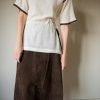 The off white knitted tee with brown binding - Size 34 up to 38 - Image 3