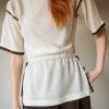 The off white knitted tee with brown binding - Size 34 up to 38 - Image 6