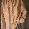The peach pink 100% silk blouse - Size 34 up to 46