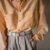 The peach pink 100% silk blouse - Size 34 up to 46 - Image 3