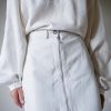 The White leather skirt with zip - Size 34/36 - Image 2