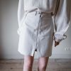 The White leather skirt with zip - Size 34/36 - Image 3