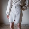 The White leather skirt with zip - Size 34/36 - Image 4
