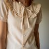 The nude colored ruffle collar blouse - Size 34 up to 36 - Image 4