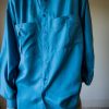 The 100% silk teal basic shirt - Size XS up to XL