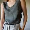 The 100% silk singlet set in dark olive green - Size 34 up to 36 - Image 2