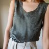 The 100% silk singlet set in dark olive green - Size 34 up to 36 - Image 3