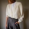 The cream pearly and embroidered cardigan - Size up to 44