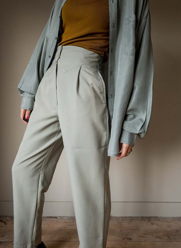 The Sage green silk blouse - Size up to XL - Image 6