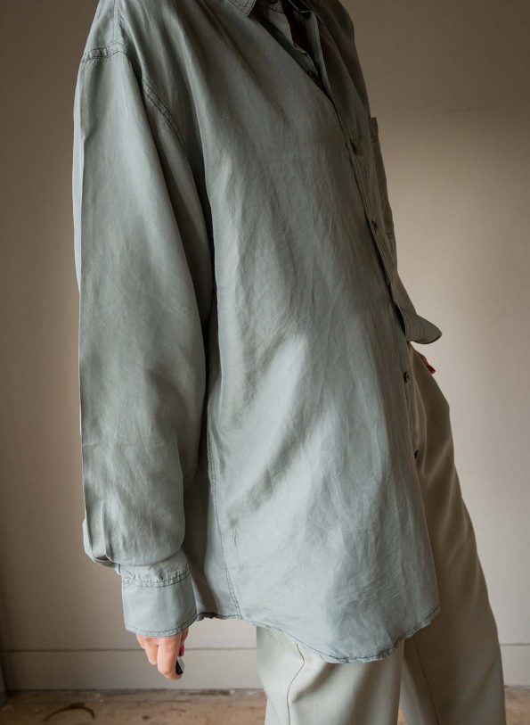 The Sage green silk blouse - Size up to XL - Image 4