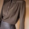 The 100% silk brown 70’s blouse - Size up to 36 - Image 2