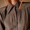 The 100% silk brown 70’s blouse - Size up to 36 - Image 4