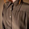 The 100% silk brown 70’s blouse - Size up to 36