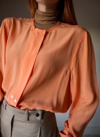 The tangerine 100% silk blouse - Size up to 42