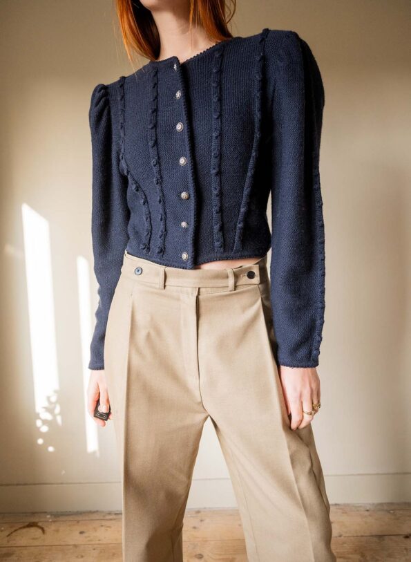 The navy blue trachten knit in 100% wool - Size up to 38 - Image 2