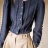 The navy blue trachten knit in 100% wool - Size up to 38 - Image 4