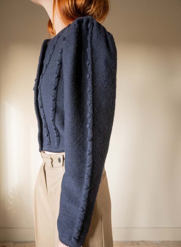 The navy blue trachten knit in 100% wool - Size up to 38 - Image 5