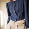 The navy blue trachten knit in 100% wool - Size up to 38 - Image 8