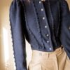 The navy blue trachten knit in 100% wool - Size up to 38