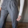 The woolen grey melange tailored 70’s pant - Size up to 32/34