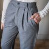 The woolen grey melange tailored 70’s pant - Size up to 32/34 - Image 5