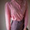 The silk soft pink embroidered blouse - Size up to 36 - Image 8