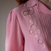 The silk soft pink embroidered blouse - Size up to 36 - Image 2