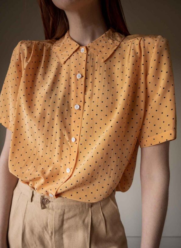 The dotted dusty orange short sleeve blouse - Size up to 38 - Image 3