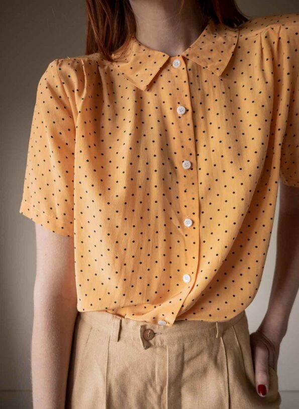 The dotted dusty orange short sleeve blouse - Size up to 38 - Image 4