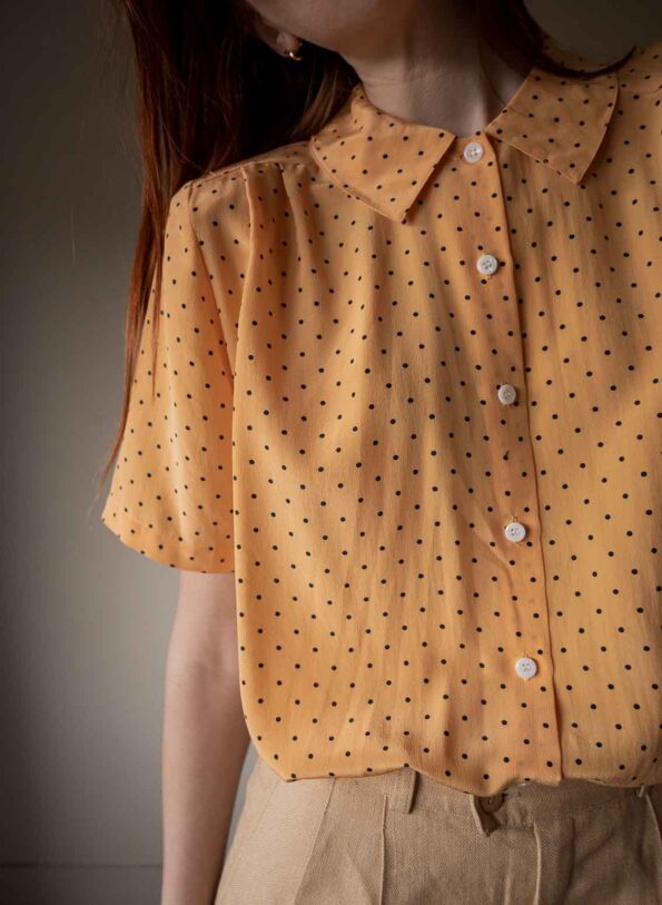 The dotted dusty orange short sleeve blouse - Size up to 38 - Image 2