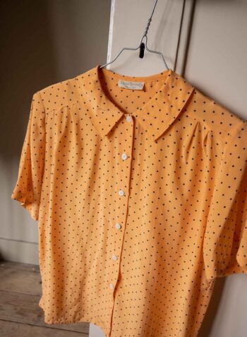 The dotted dusty orange short sleeve blouse - Size up to 38