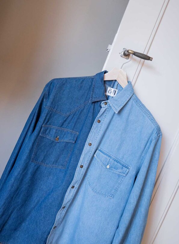 Andpause pieces: The upcycled two tone denim shirt - Size up to 42 - Image 5