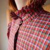The checkered plisse collar blouse - Size up to 38 - Image 3