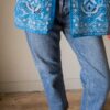 The batik bright blue pattern shirt - Size up to 42 UNISEX - Image 4