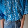 The batik bright blue pattern shirt - Size up to 42 UNISEX - Image 7