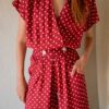 The red dotted playsuit - Size up to 36 - Image 3