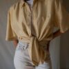 The vanilla short sleeve silk shirt - Size up to 42