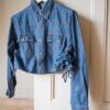 Andpause upcycled: The boxy pull up denim blouse - Size up to M
