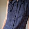 The linen striped blue buttoned dress - Size up to 36 - Image 3
