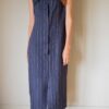 The linen striped blue buttoned dress - Size up to 36