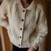 No 3. The classic Aran cardigan in 100% wool - Size up to 40 - Image 7