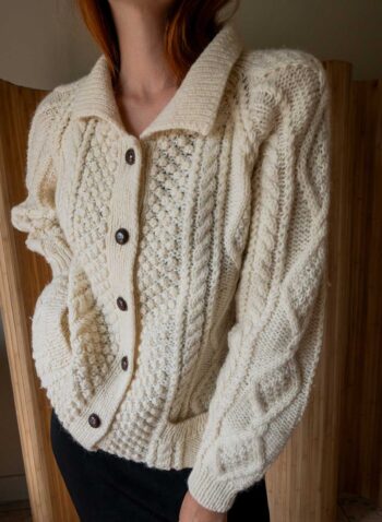 No 3. The classic Aran cardigan in 100% wool - Size up to 40