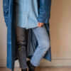 The denim blue coated cotton trenchcoat - Size up to L - Image 8
