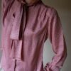The powder pink allover printed bow blouse - Size up to 36