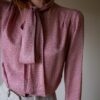 The powder pink allover printed bow blouse - Size up to 36 - Image 4
