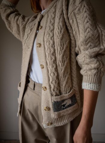 The sheep beige aran knitted jumper - Size up to 38