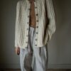 The metal detailed aran cardigan - Size up to 42