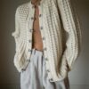 The metal detailed aran cardigan - Size up to 42 - Image 5
