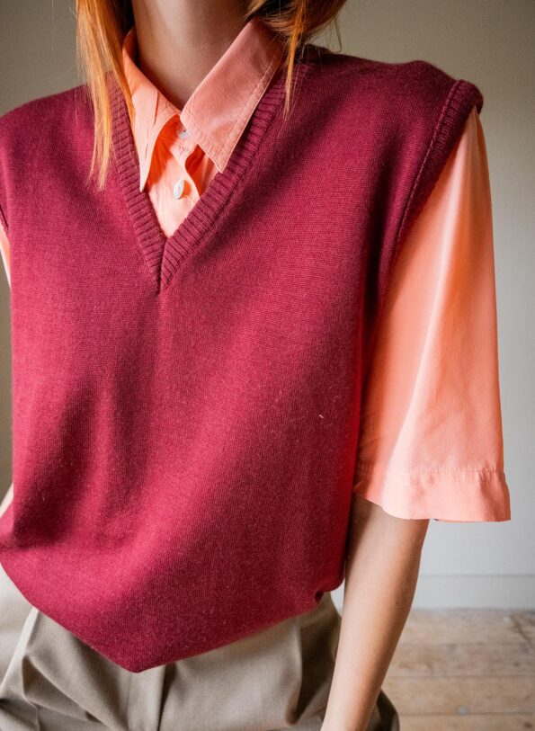 The burgundy Spencer in 100% wool - Size up to 40 - Image 2
